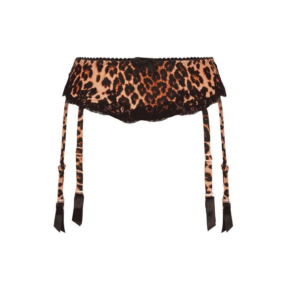 Agent Provocateur Molly Leopard Silk Suspender AP1 Extra Small NWT $210